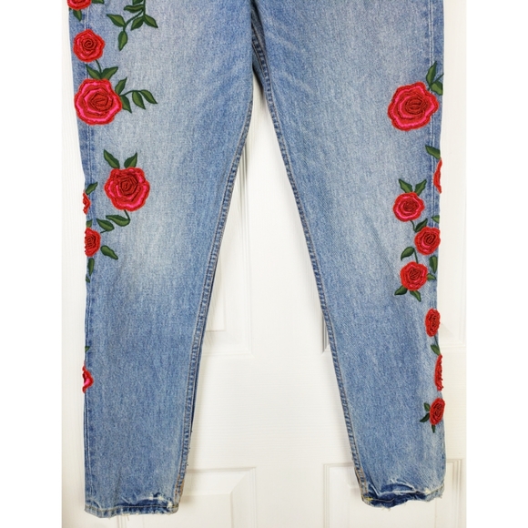 NWT GRLFRND Karolina high rise embroidered jeans - Picture 5 of 16